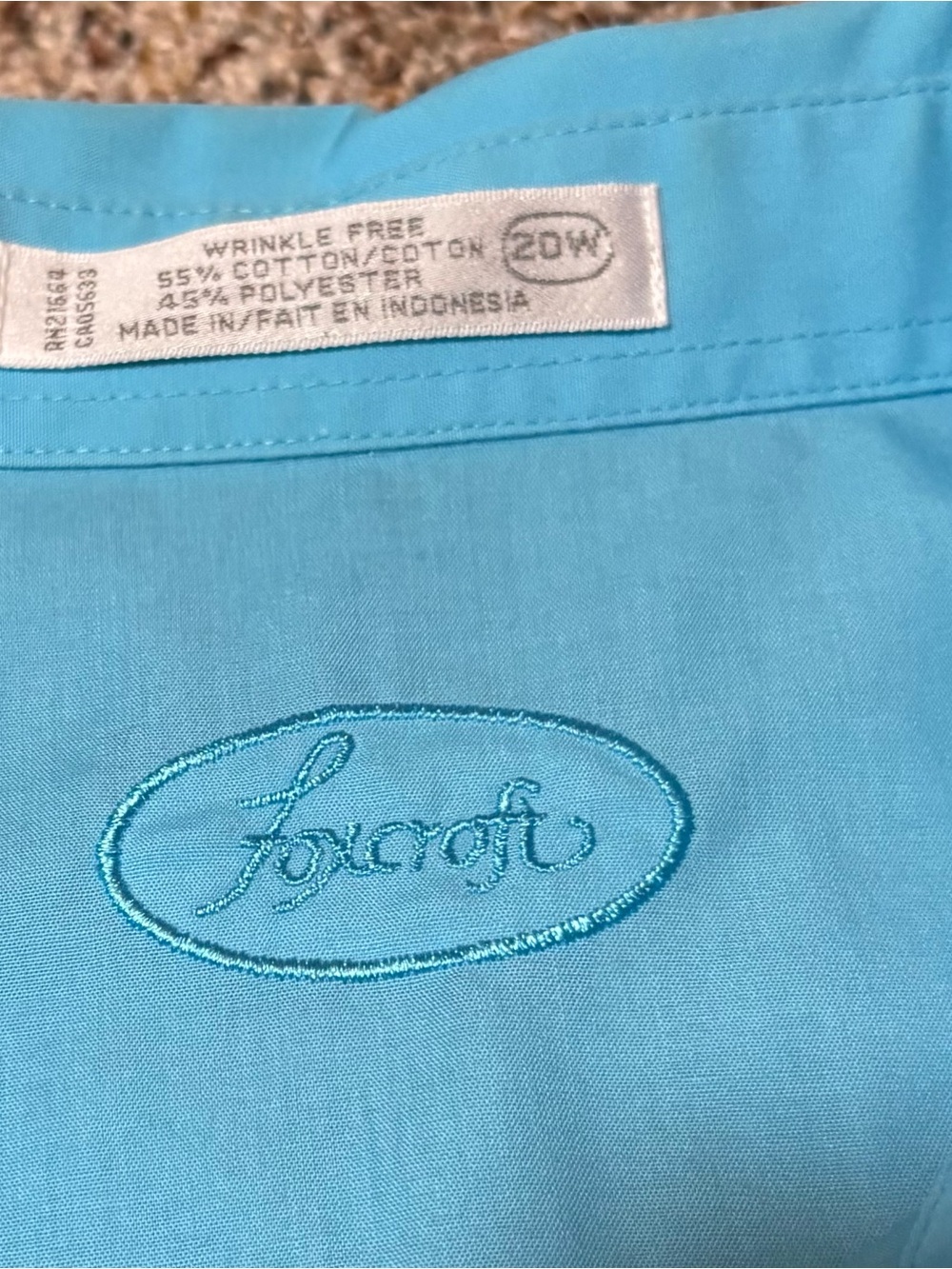 253 Foxcroft Sky Blue Button up Blouse, Size 20W - Picture 2 of 5